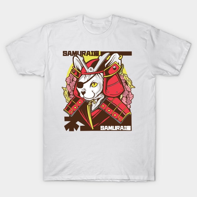 SAMURAI JAPANESE CAT T-Shirt by madeinchorley